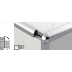 Élvédő Íves ezüst eloxált alu 10 mm 2,5 m