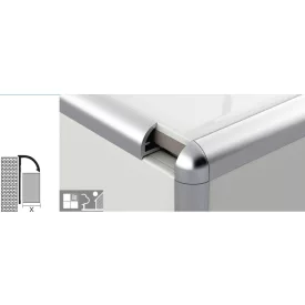 Élvédő Íves ezüst eloxált alu 10 mm 2,5 m