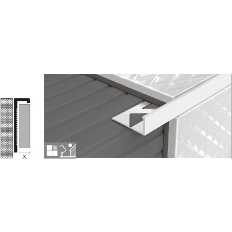 Élvédő L aluprofil 10 mm elox oliva 2,5 m