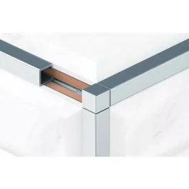 Élvédő Derékszögű alu polírozott 12 mm 2,5 m
