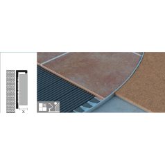 Élvédő L aluprofil  8 mm elox hajlítható 2,5 m