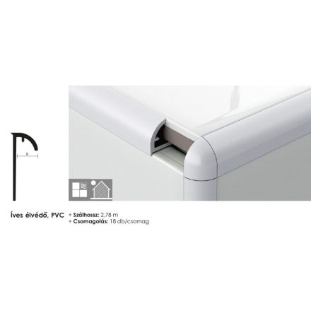 Élvédő Sarok műanyag fehér 50x50 mm 2,75 m