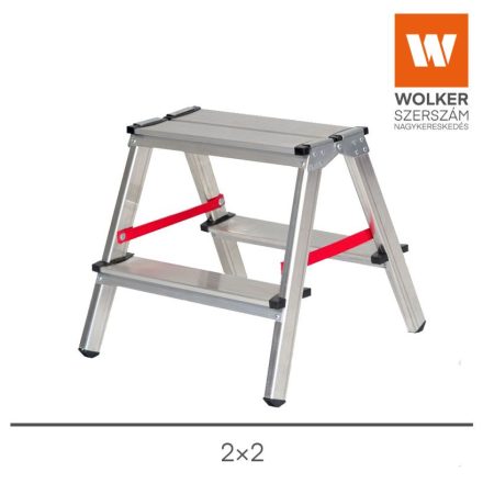 Létra fellépő alu 2x2 fokos